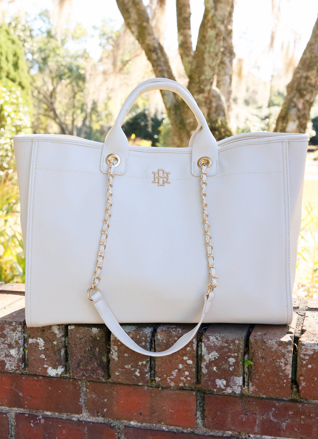 Caroline Hill Melissa Cream Tote Bag