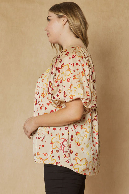 Plus Satin Fall top