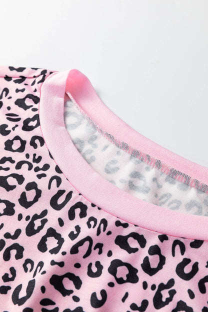 Leopard Striped Side Slit Loose SS Top