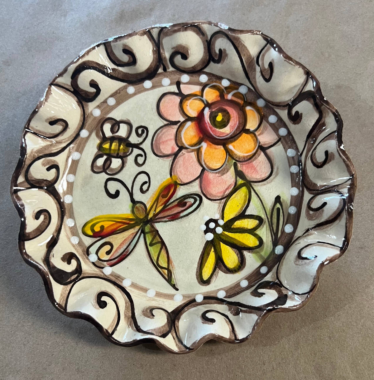 Bread Plate (Dragonfly Swirl)