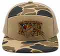Adult 7 Panel Camo Pheasant Snapback Hat Khaki