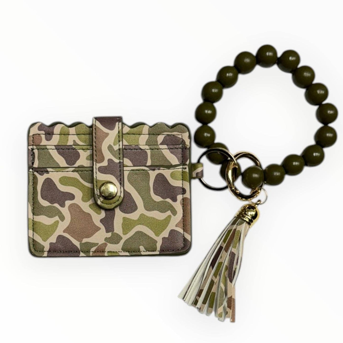 Lulu Mac Wristlet ID Wallet Dark Camo