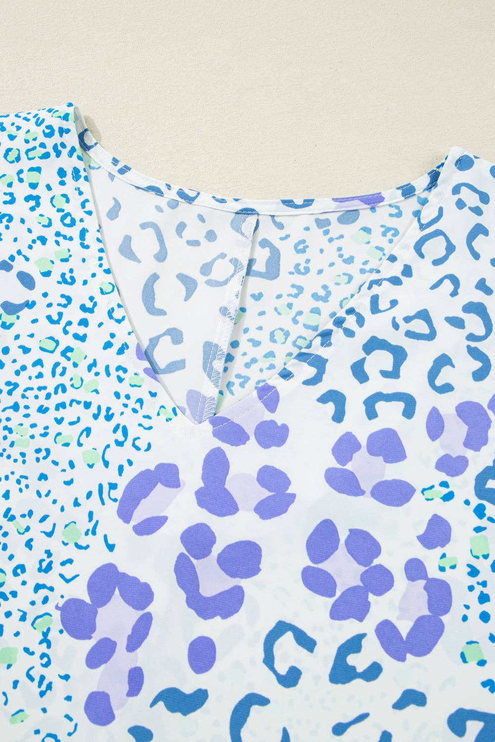 Leopard 3/4 Sleeve V-Neck Top