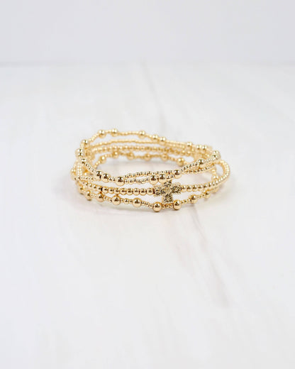 Caroline Hill Altus Cross Gold Bracelet Set