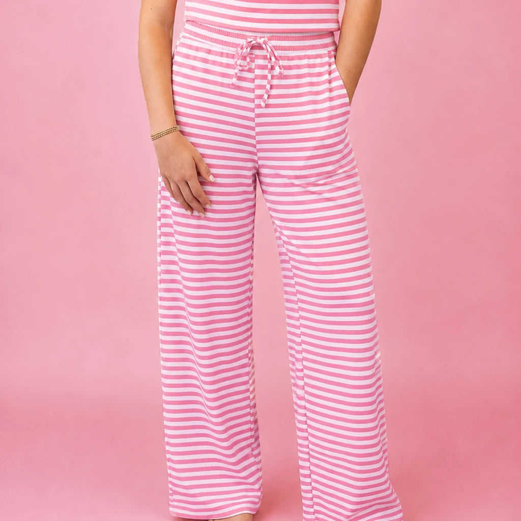 Lulu Mac Striped Pants Pink
