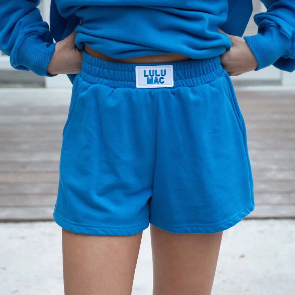 Lulu Mac Terry Cloth Shorts Bright Blue