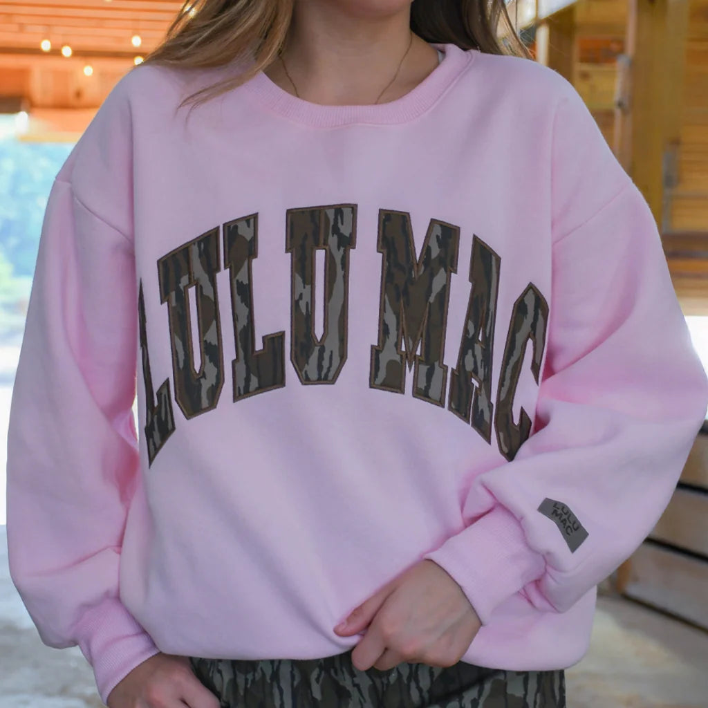 Lulu Mac Light Pink/Camo Sweatshirt