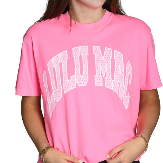 LuLu Mac Polka Dot Tee Pink