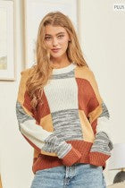 Plus Color Block Sweater