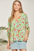 Poncho Type Floral Top