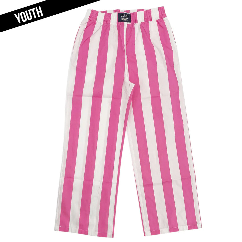 Lulu Mac Kids Striped Pants,  Pink