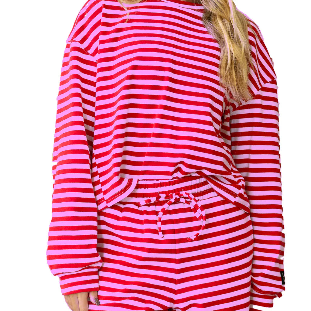 Lulu Mac LS Striped Top Red/Pink