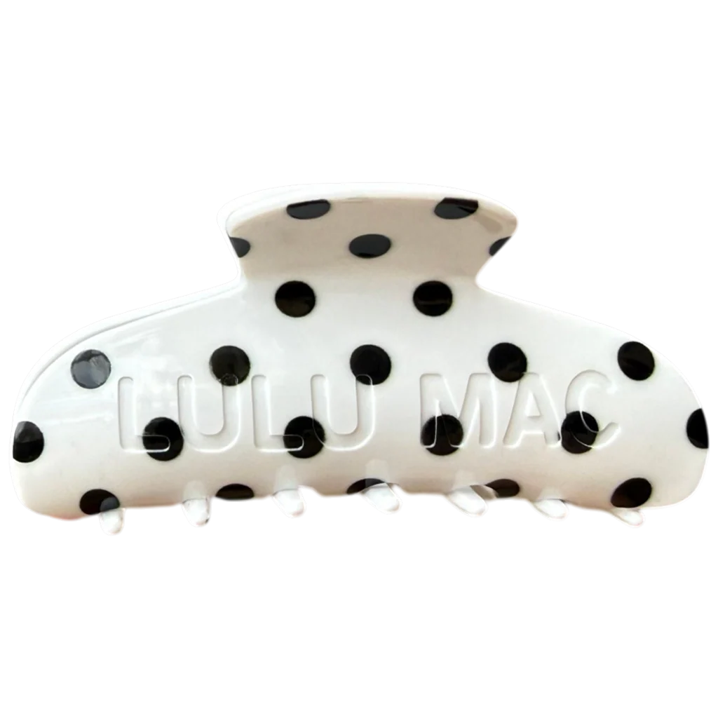 Lulu Mack Clip White/Black Dots