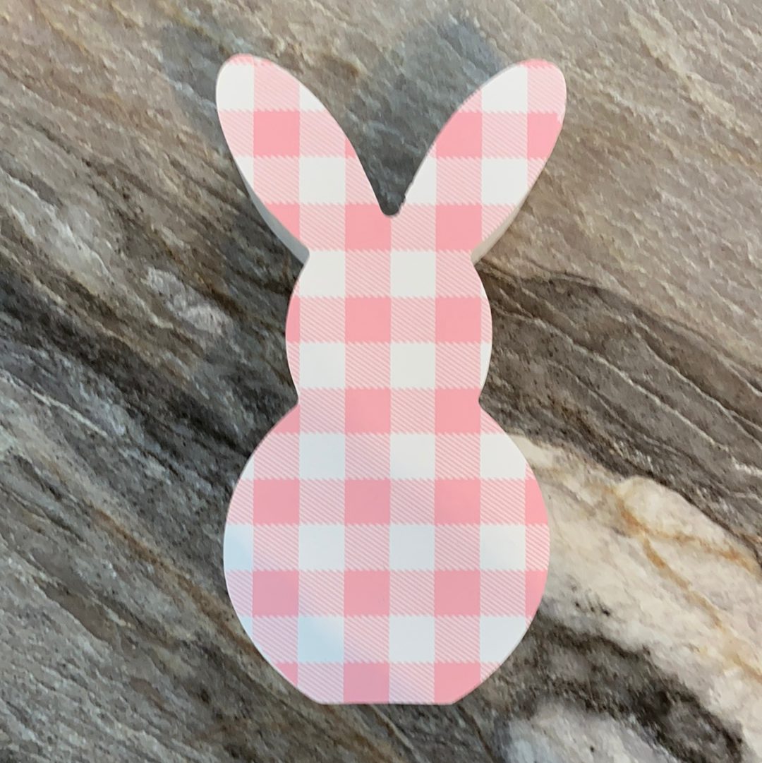 Wooden Checkered Bunny