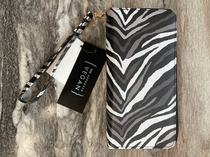 Wallet Double Zip Zebra