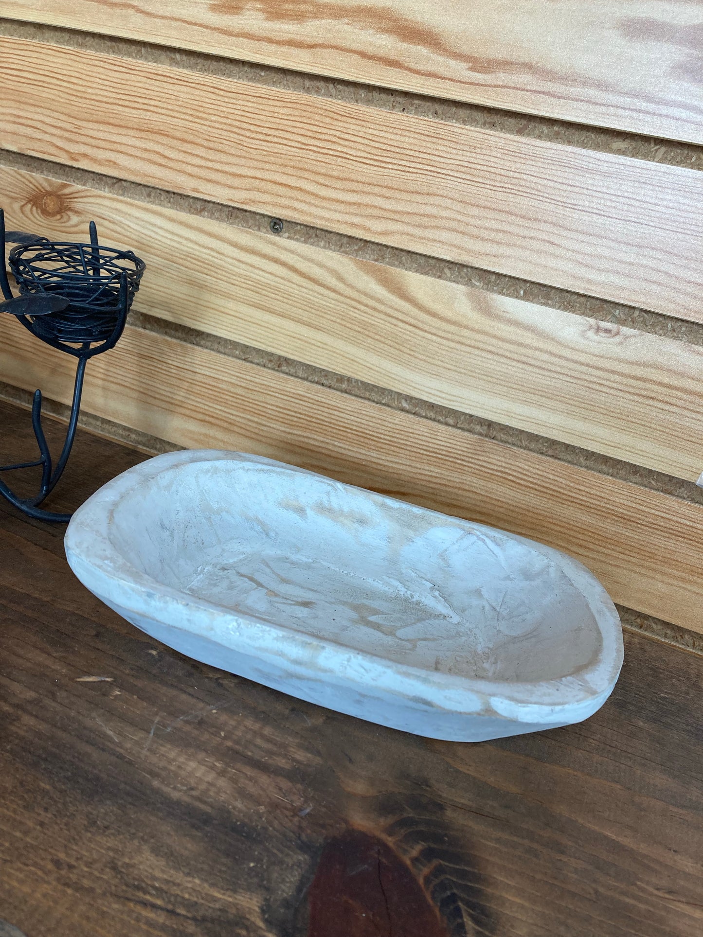 White Wash 10'' Dough Bowl