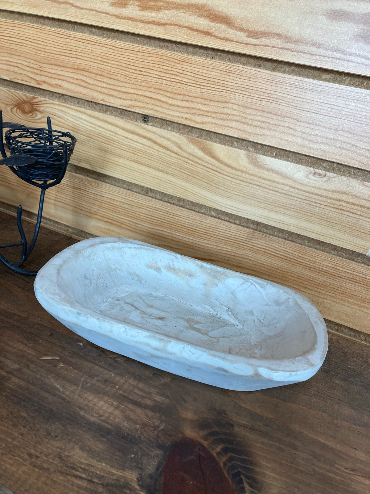 White Wash 10'' Dough Bowl