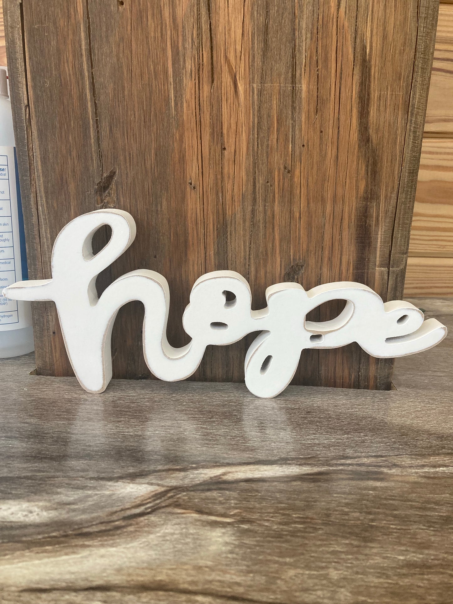 "Hope" Standing Wood Decor